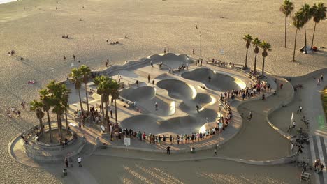 flying over venice beach skatepark