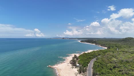 aerial view of the coast and the beach in ho tram in the afternoon