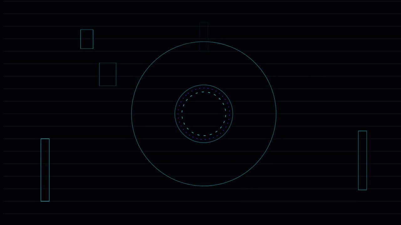 Abstract Digital HUD Interface with Expanding Circular Pulse