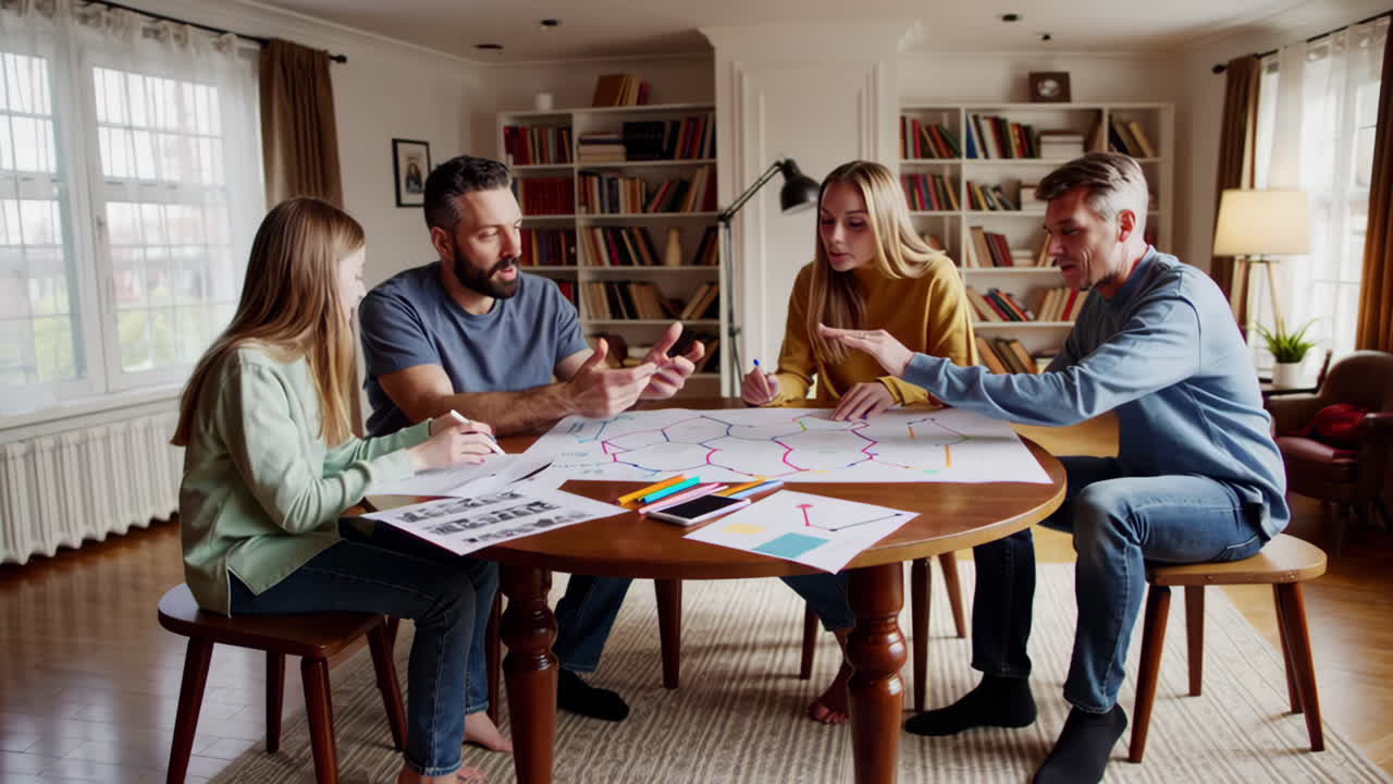 Family Playing a Board Game