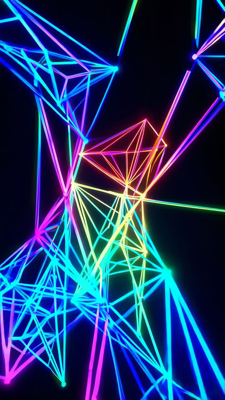 Arte astratta geometrica al neon