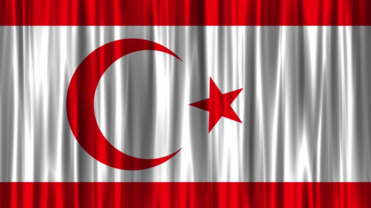 북 키프로스 (키프로스) 국기 (loopable)