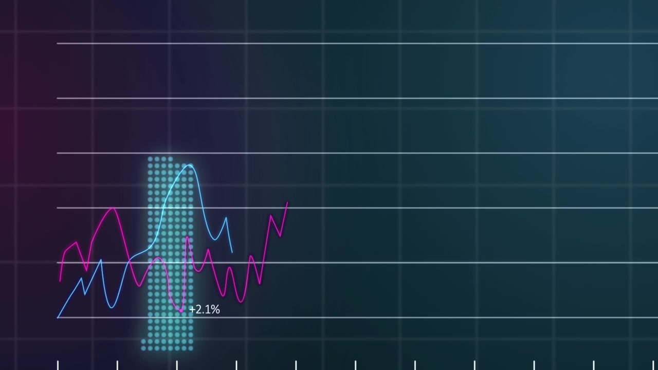 Animation of data processing over black background