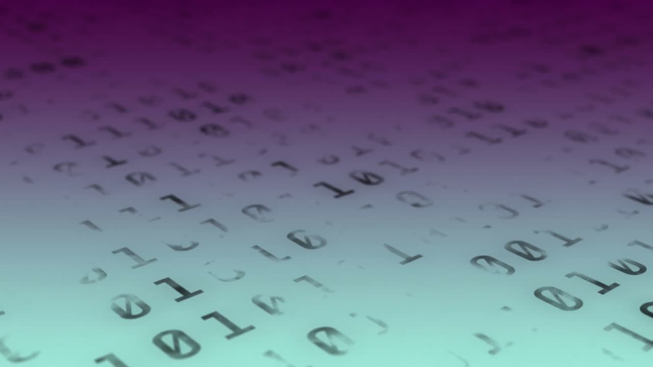 Animation of binary coding on blue background