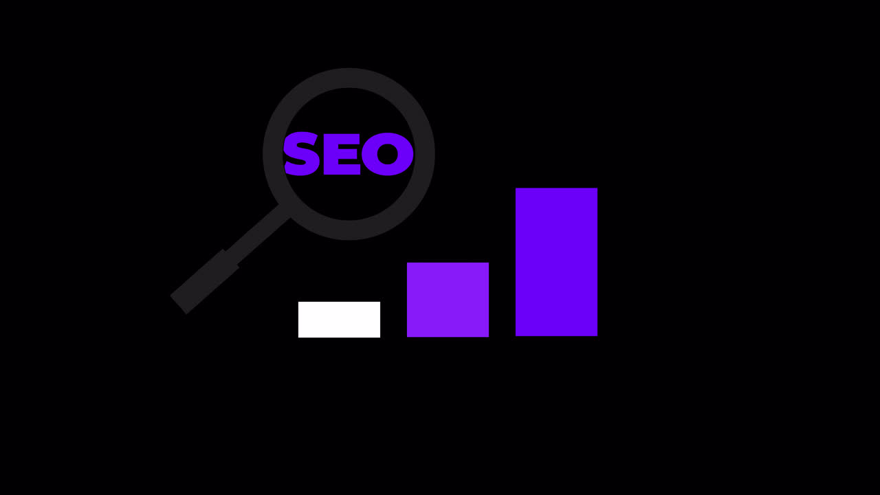 Animated Magnifying Glass Analyzing SEO, Rank, and Backlink Data
