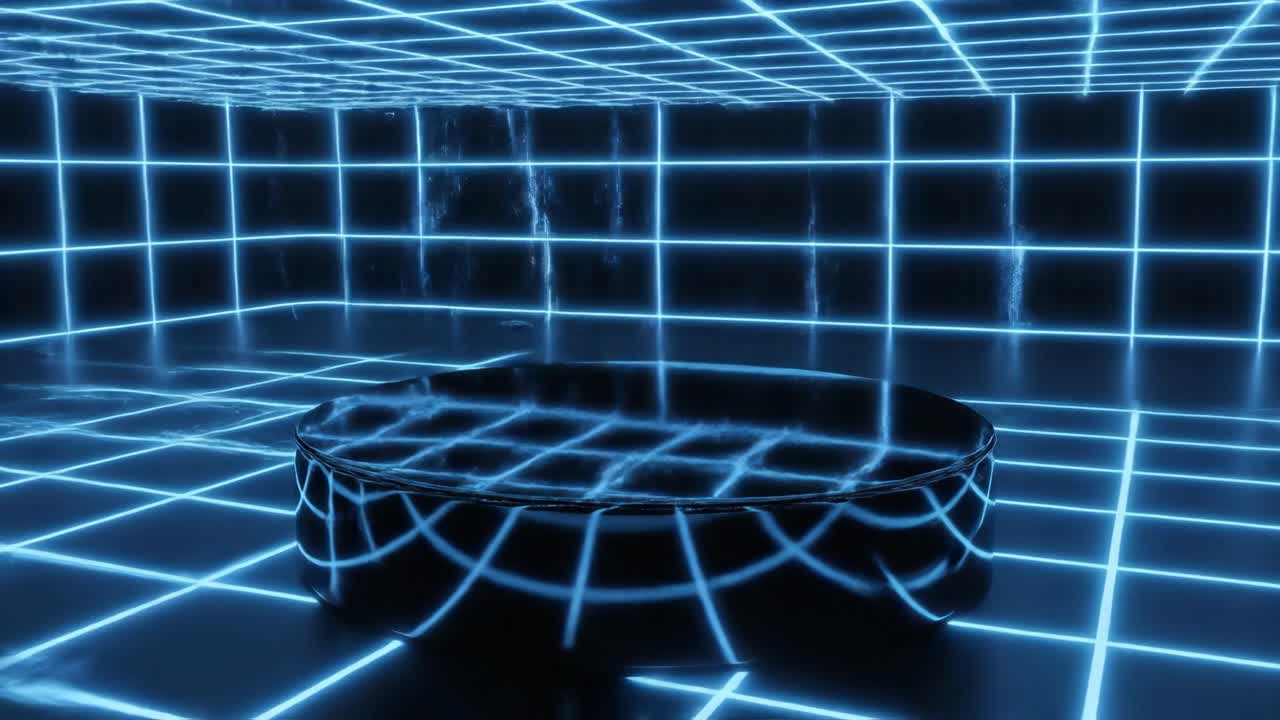 Futuristic Neon Grid Podium