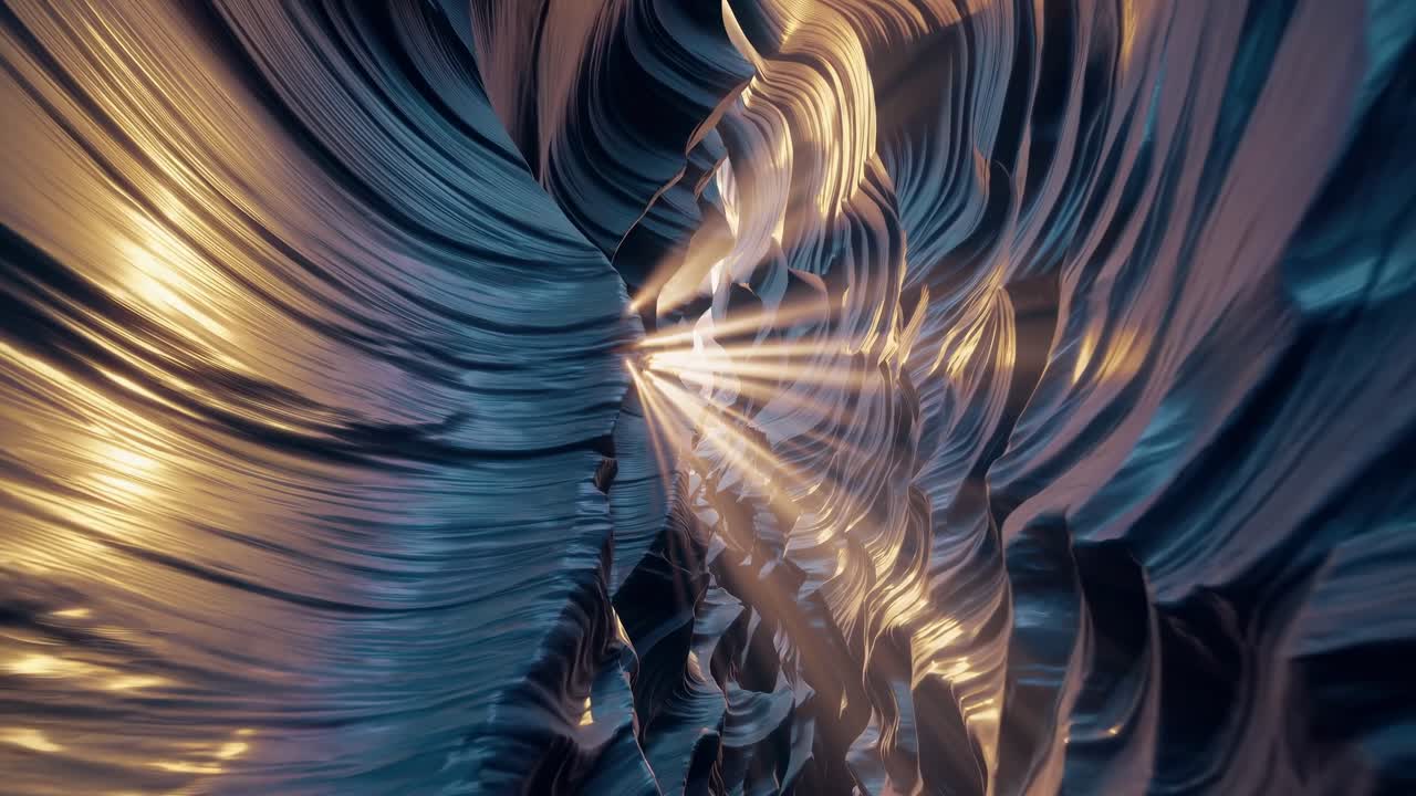narrow canyon walls with sun rays