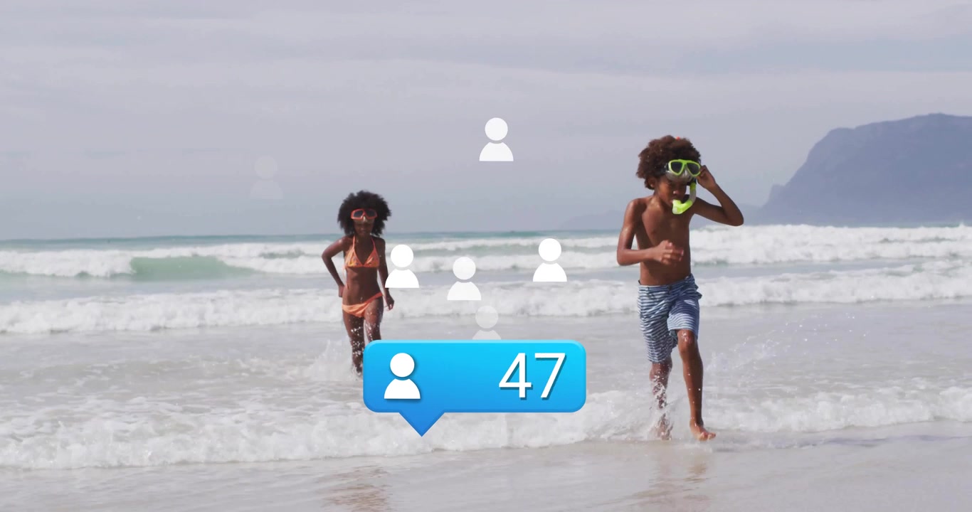 siblings splashing surf initiating follower-count bubble populating boosting social media followers