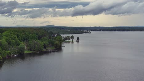 aerial view of saratoga lake in new york