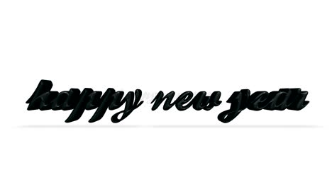texto de feliz año nuevo rodante en degradado blanco