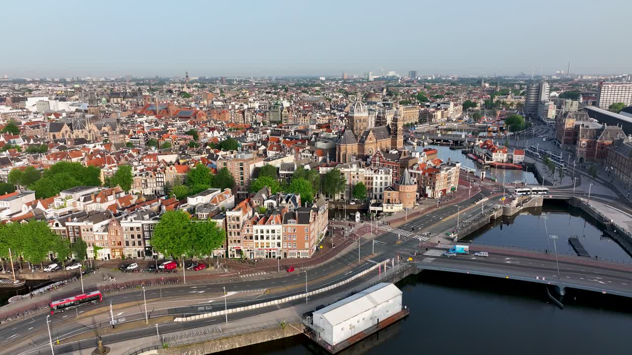 Aerial View of Amsterdam Cityscape