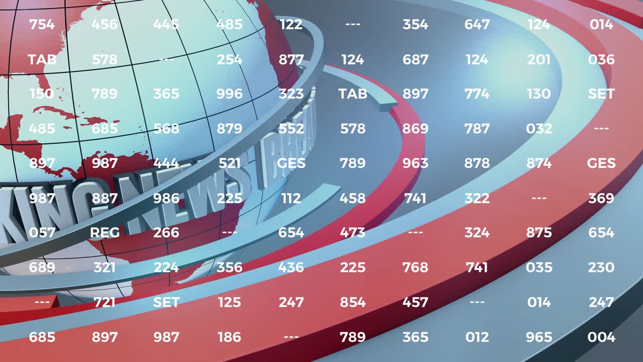 금융 뉴스 애니메이션, 데이터, 숫자, 그래프