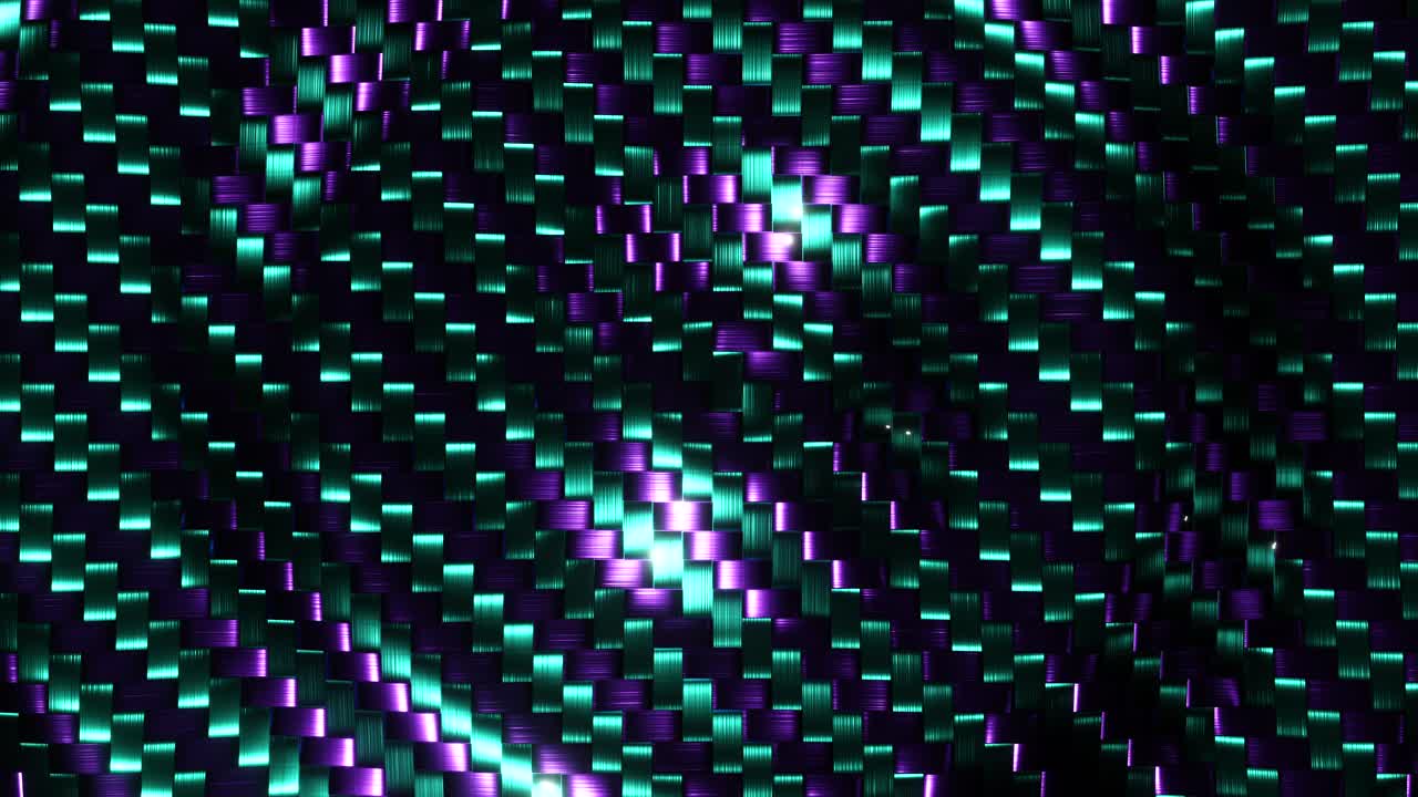 fibra de carbono de tejido verde brillante. animación con bucles infinitos
