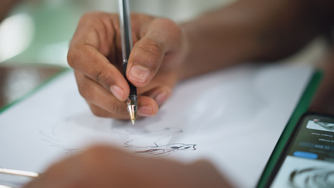 Foggy close view of white paper surface and reflective metallic pen sliding smoothly across page under diffused light creating serene blurred effect capturing calm writing ambiance and focus journal