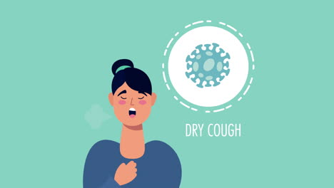 woman with coronavirus dry cough symptom character