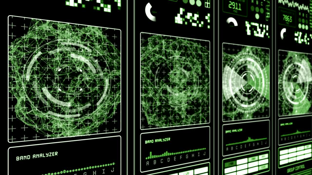 HUD Futuristic technological interface background - green gamma