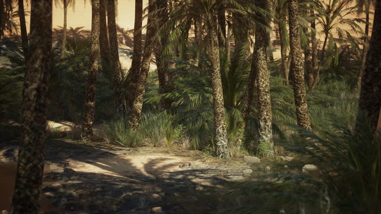 사막 오아시스의 나무