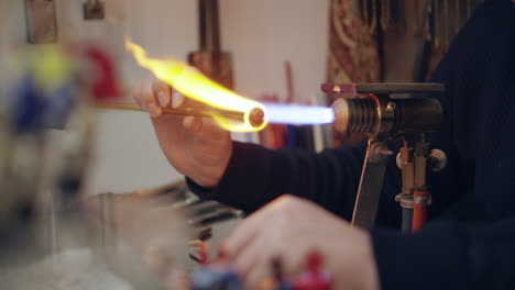 glassblowing artist at work