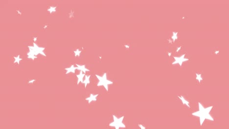 animación de estrellas fugaz sobre fondo rosado