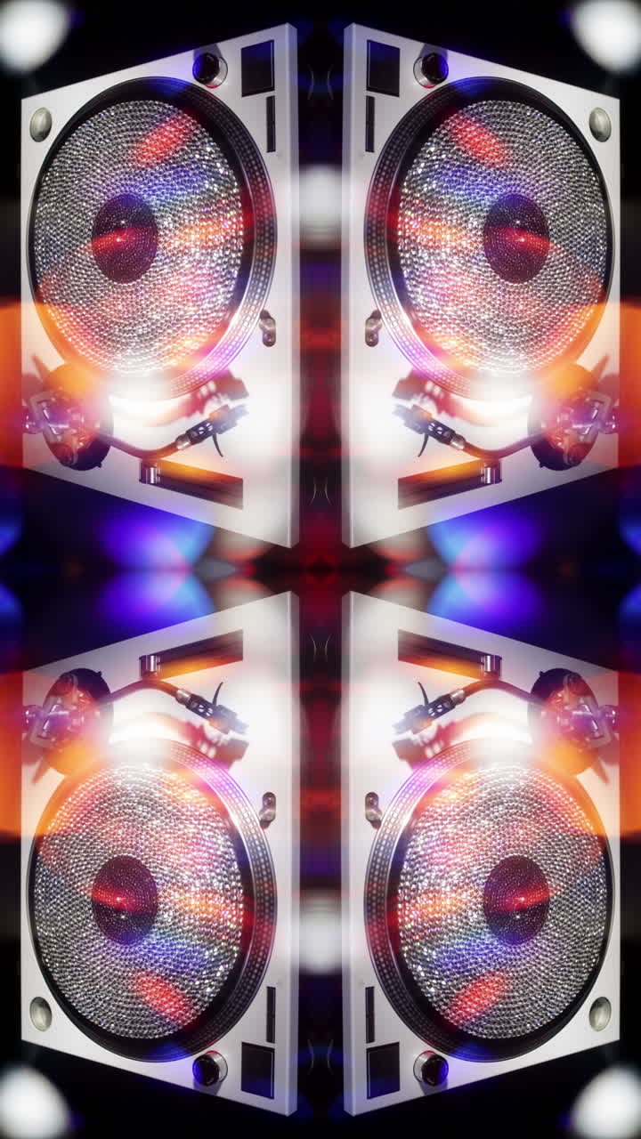 los tocadiscos de dj en vertical