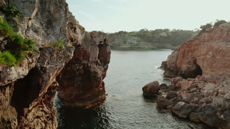 aerial view of es pontàs scenic spot in mallorca, spain - drone shot