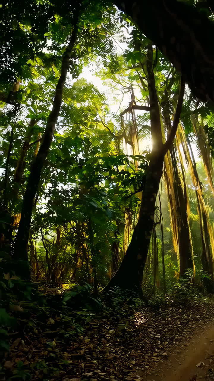 la luz del sol atravesando el bosque tropical