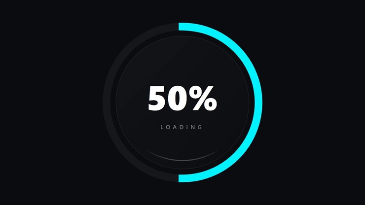 Digital Loading Progress Bar Animation with Percentage Counter