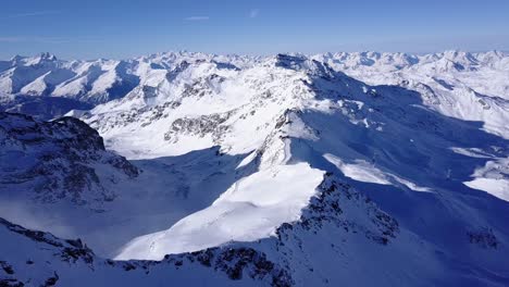 snowy alpine peaks from above