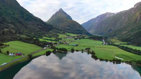 aerial footage beautiful nature norway