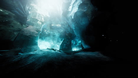 glowing ice cave