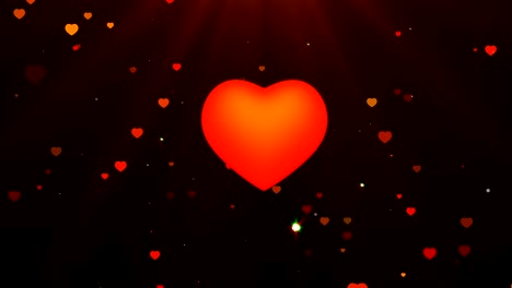 el fondo de los corazones, el amor y la boda, la animación en bucle.
