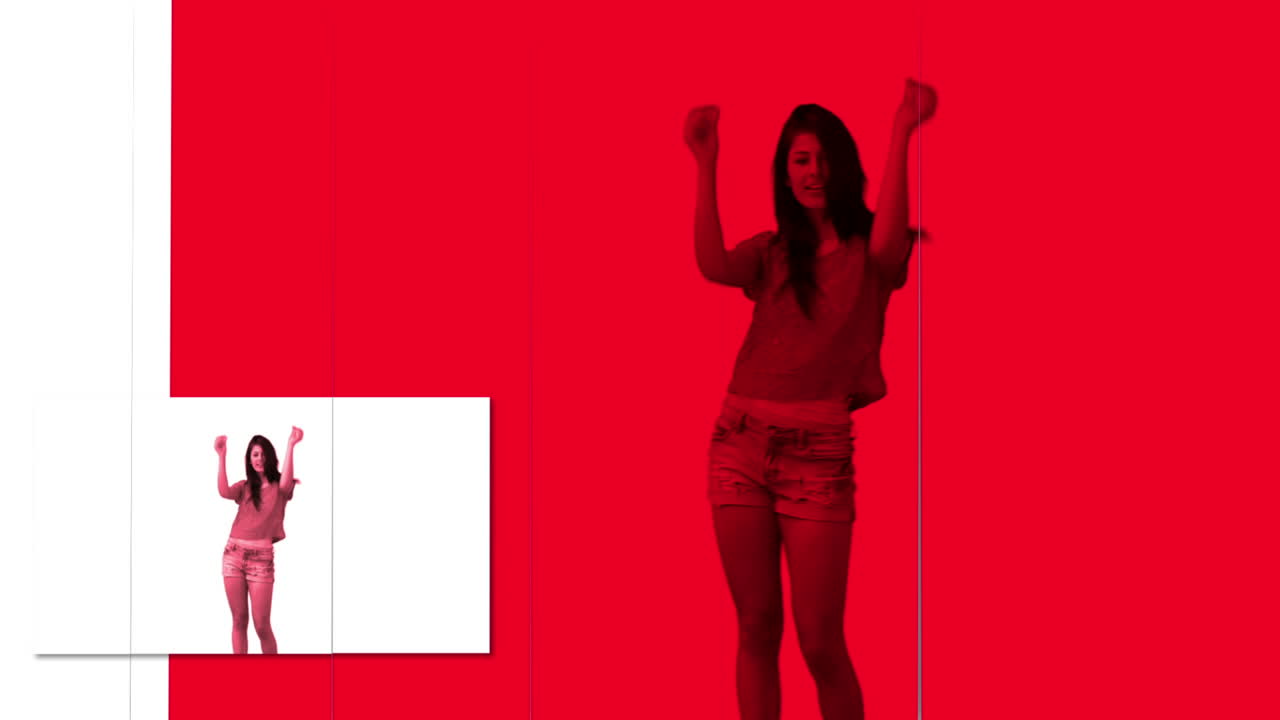 mujeres bailando contra un fondo de colores