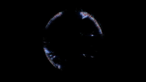 animation of glowing data processing over spinning globe on black background