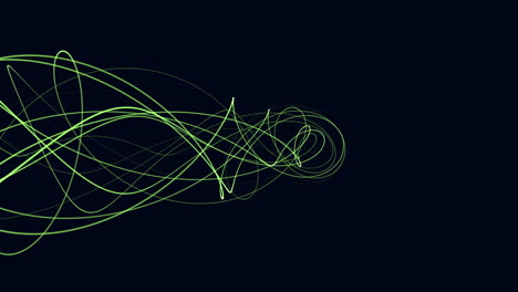 Spiralförmige-Grüne-Linien,-Die-Auf-Schwarzem-Hintergrund-Miteinander-Verflochten-Sind