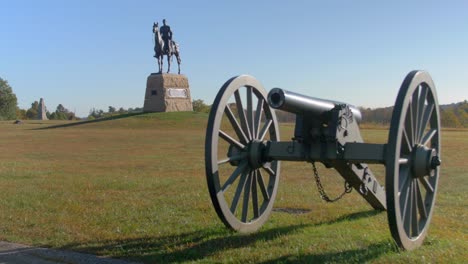 viejo cañón de la guerra civil en el campo de batalla de gettysburg