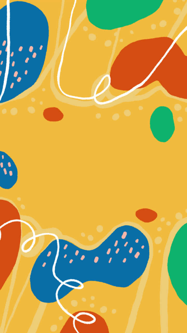 gráfico de movimiento de formas abstractas planas dibujadas a mano fondo
