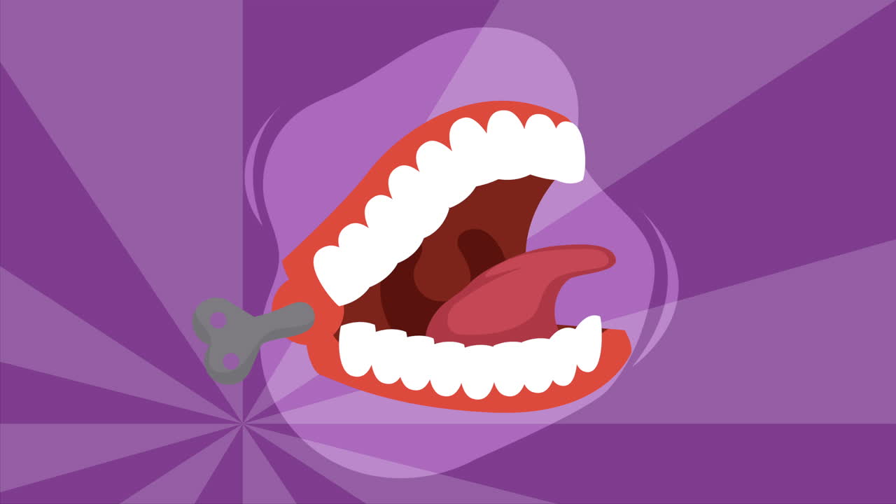 만화 윈드업 말하는 입 장난감