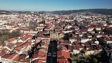 Fly-Above-City-Center-of-Braga-Portugal-06