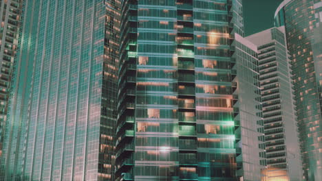 Night-architecture-of-skyscrapers-with-glass-facade