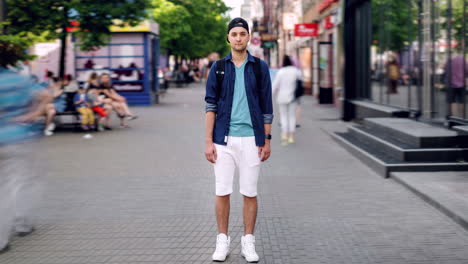 man in city street