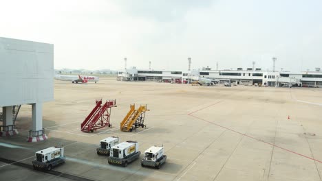 time-lapse of vehicles and equipment at airport