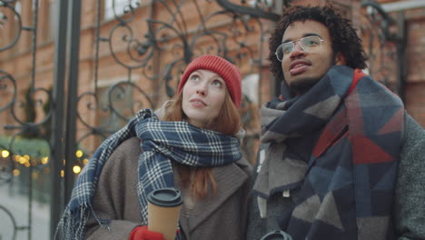 Couple Walking Outdoors in Winter