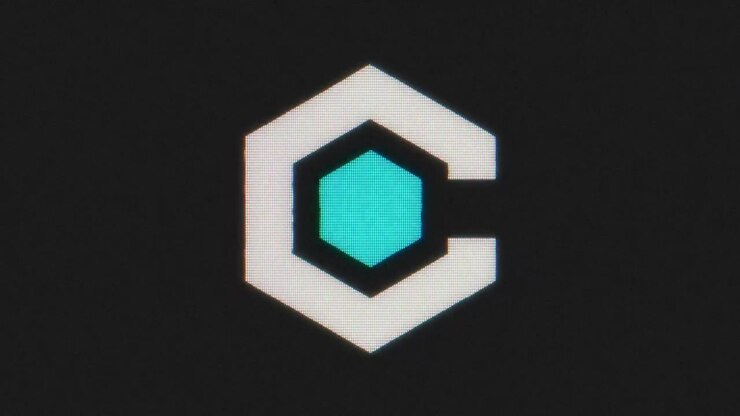 Digital Glitch Logo Reveal Animation with Abstract Geometric Symbol