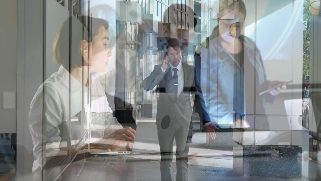 animación de diversas personas de negocios que trabajan en la oficina