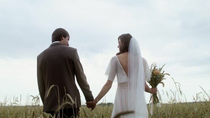 Young couple in a field