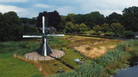 keppel water mill: aerial view traveling out to the beautiful mill and seeing the nearby bridge that crosses the river