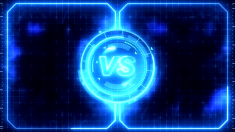 animación de bucle de juego deportivo futurista. contra fondo de lucha. pantalla digital de neón de radar. contra elemento de interfaz de control de juego. competición deportiva de lucha de batalla.