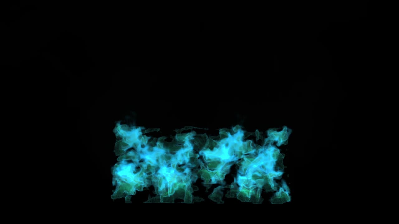 las llamas azules surgen de la tierra.