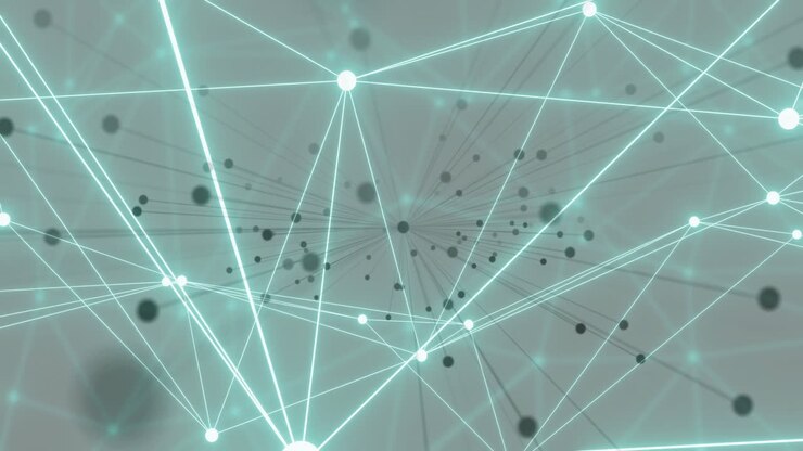 Animazione di una rete di connessioni su sfondo bianco