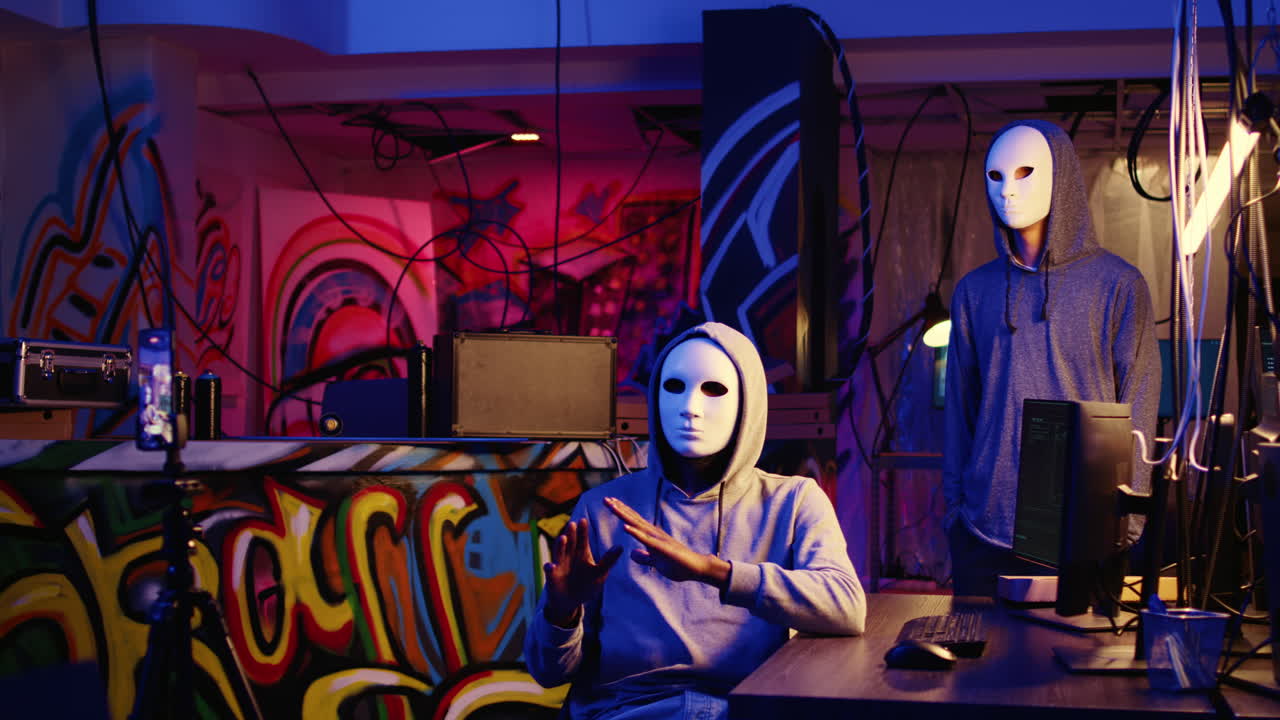 los terroristas filman el video del rescate.